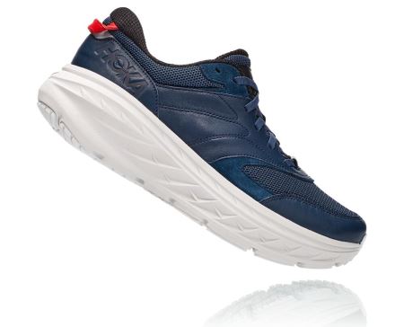 Hoka Bondi Leather Road Mulher - Tenis Corrida Estrada Moonlit Ocean / Nimbus Cloud | PT-pjR0pHy